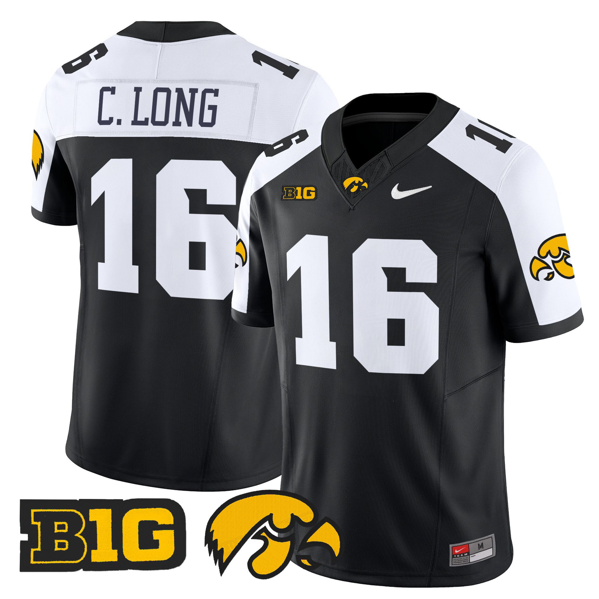 Men Iowa Hawkeyes #16 C.Long Black Nike 2024 Vapor Limited NCAA Jersey